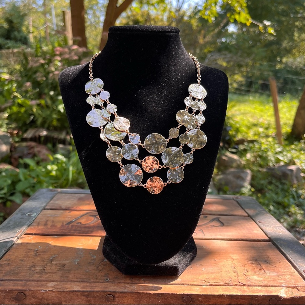 Elegant Silver and Gold Statement Necklace